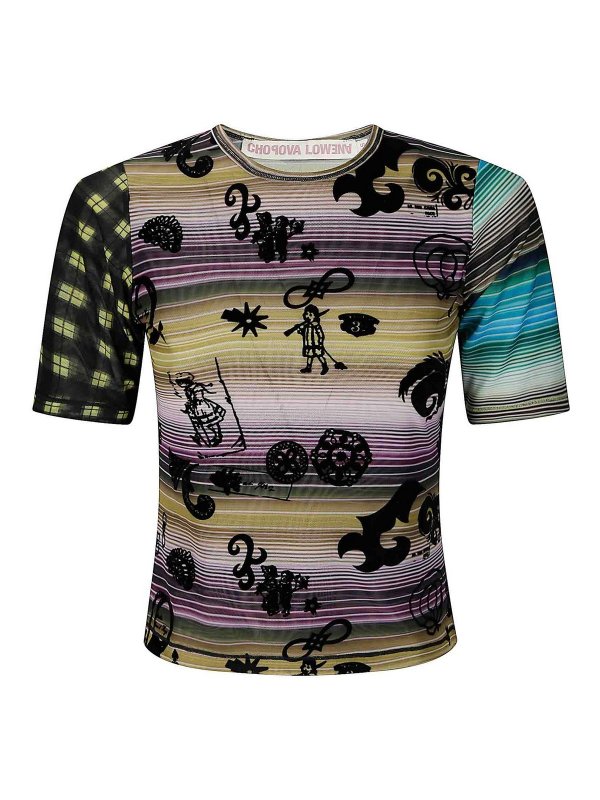 CHOPOVA LOWENA: Tops & Tank tops - Short Sleeve Mesh Top