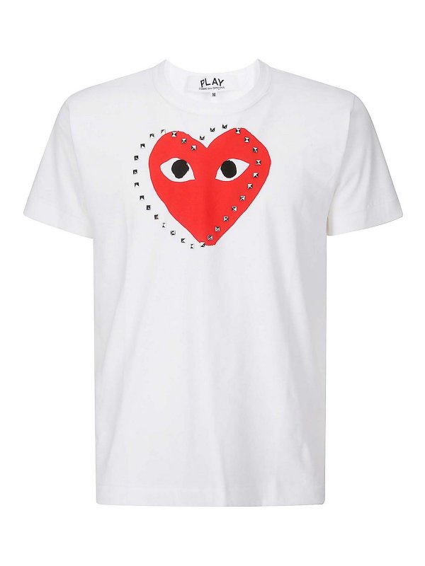 Comme des Garçons Play: T-shirts - T-Shirt - Blanc