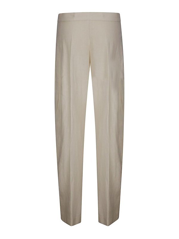 STEFANO MORTARI: casual trousers online - Wide Linen Pants