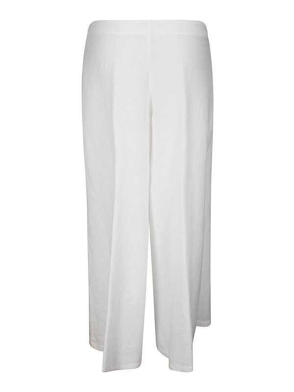 STEFANO MORTARI: casual trousers online - Palazzo Linen Pants