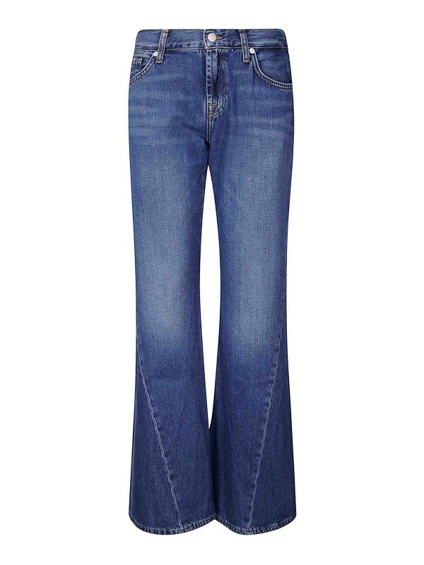 7 FOR ALL MANKIND: Jeans évasés - Jean Bootcut - Bleu