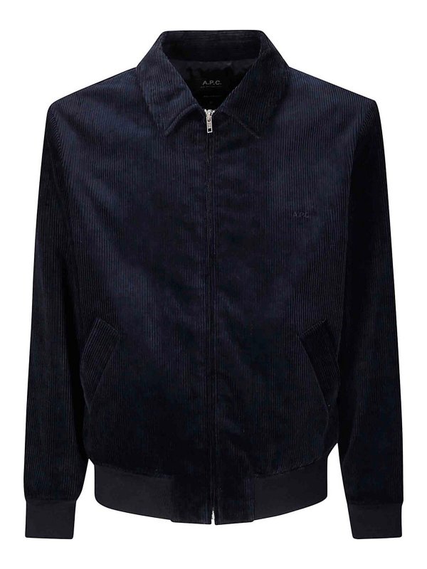 A.P.C.: Chaquetas de cuero - Chaqueta De Cuero - Azul