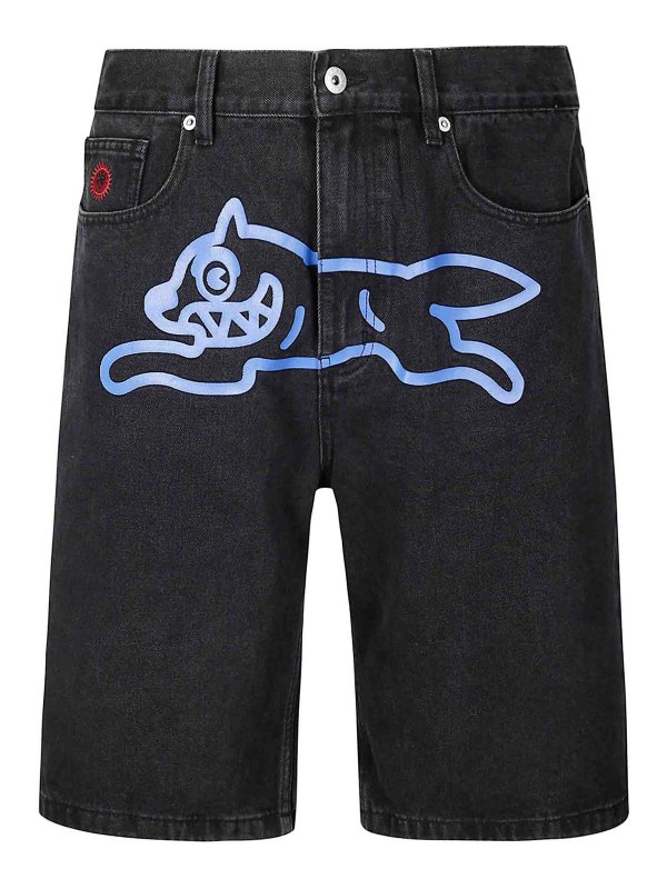 ICECREAM: Trousers Shorts - Running Dog Denim Shorts