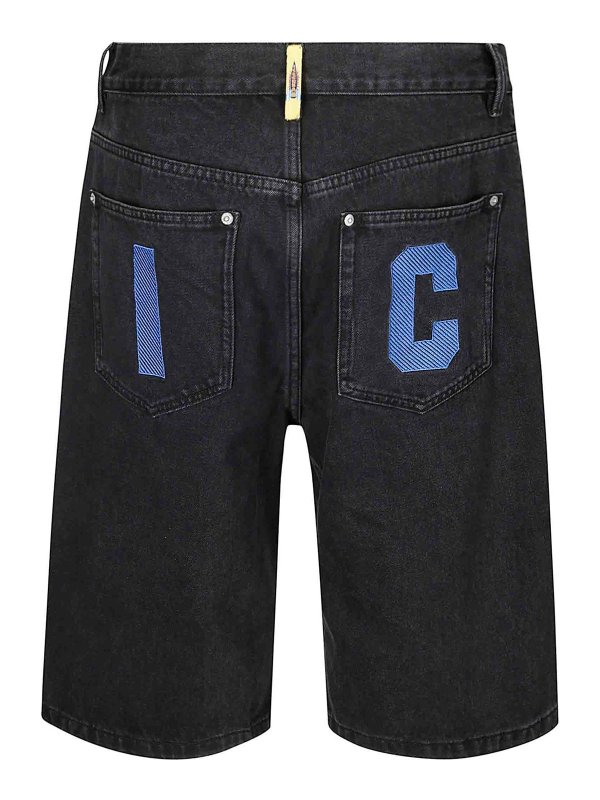 ICECREAM: Trousers Shorts online - Running Dog Denim Shorts