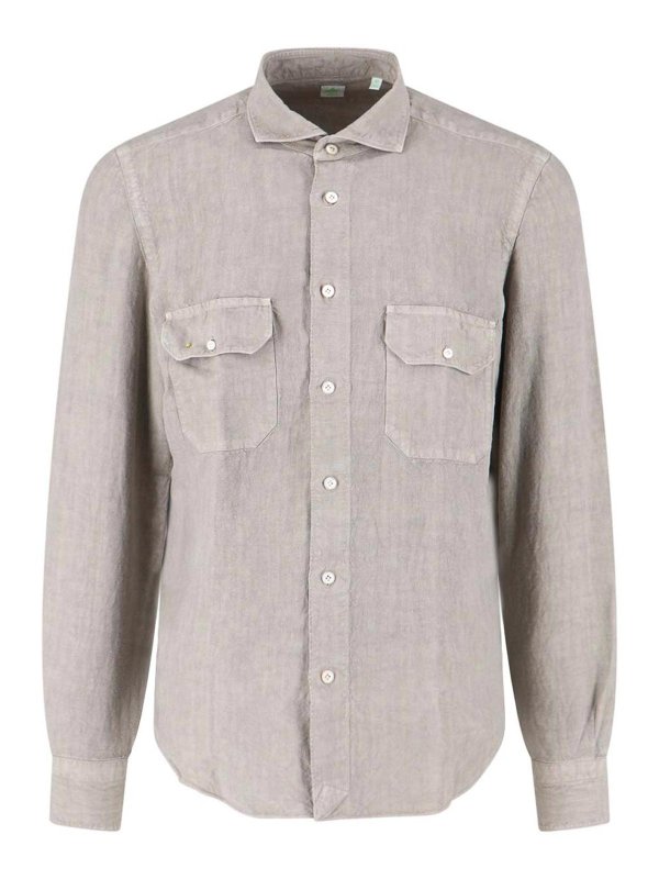 FINAMORE 1925: shirts - Sports shirt in linen