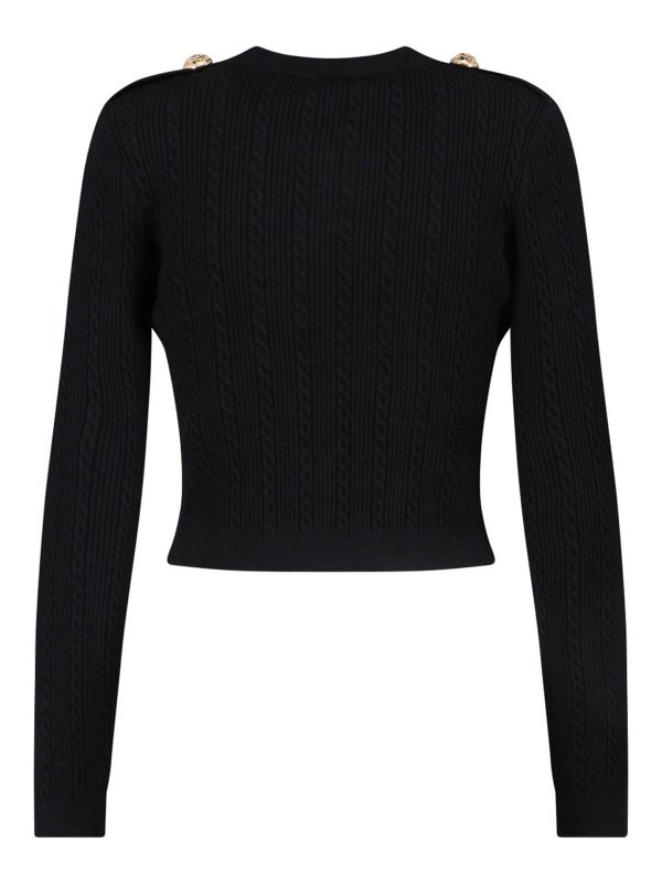 Balmain: boat necks online - Cardigan In Maglia