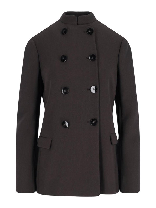 GIORGIO ARMANI: blazers - Double -breasted blazer in virgin wool