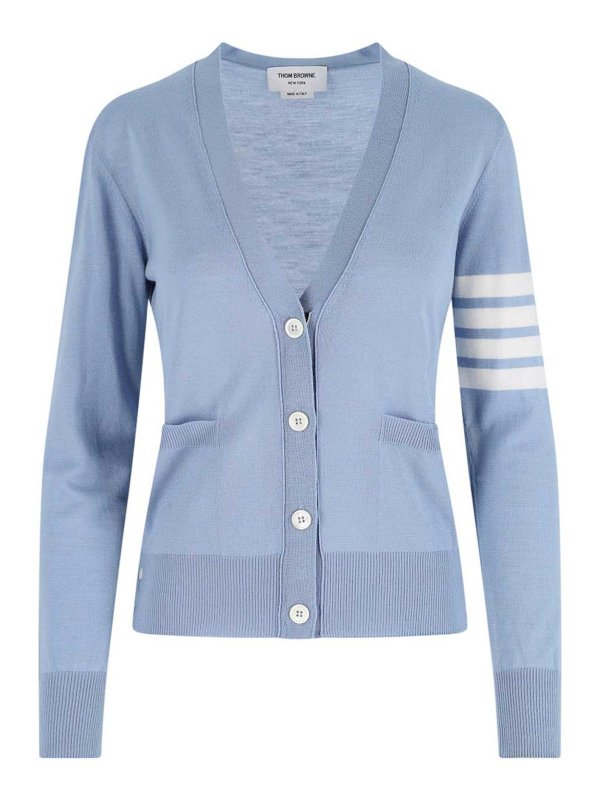 THOM BROWNE: cardigans - Cardigan In Lana Vergine