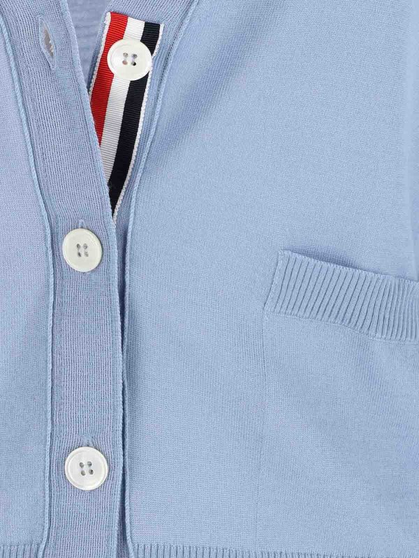 The Best Shops THOM BROWNE: cardigans - Cardigan In Lana Vergine