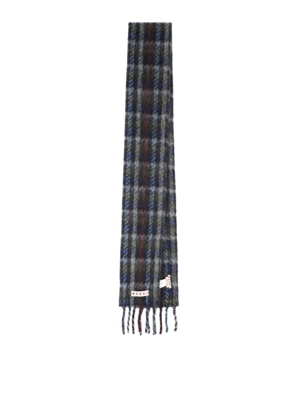 Marni: scarves - Logo striped scarf