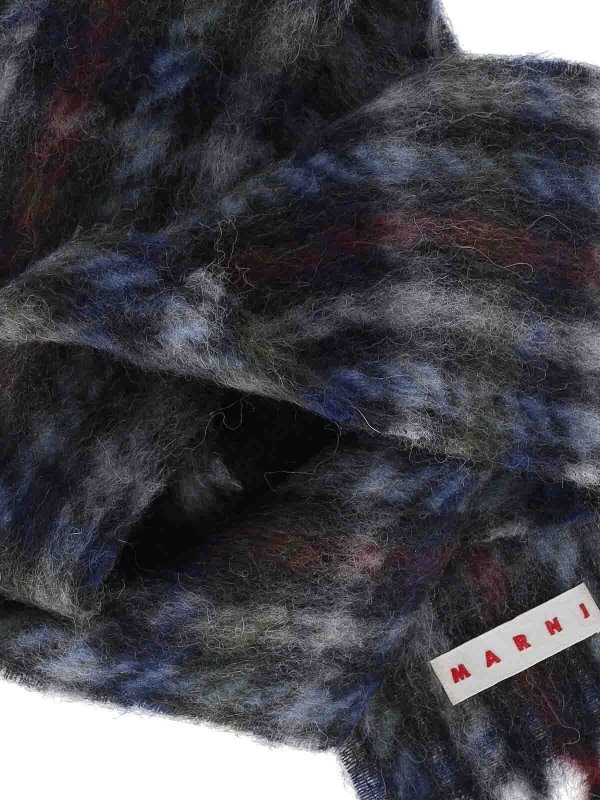 Marni: scarves online - Logo striped scarf