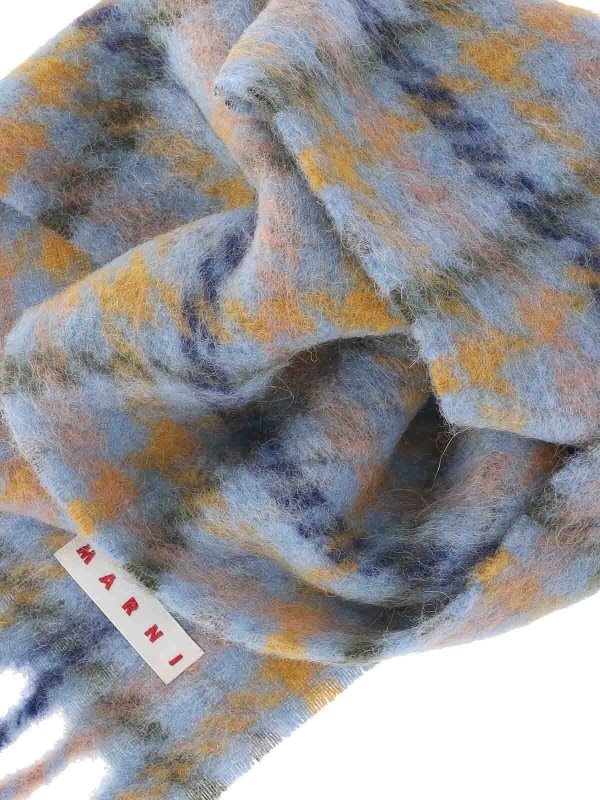 Marni: scarves online - Logo striped scarf