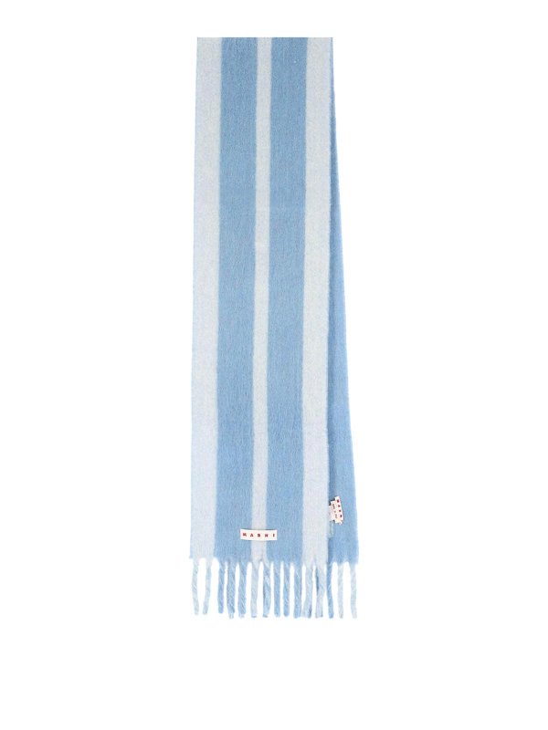 Marni: scarves - Logo striped scarf