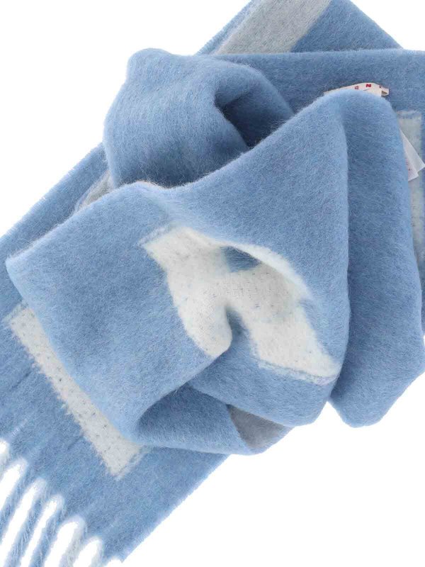 Marni: scarves online - Logo striped scarf