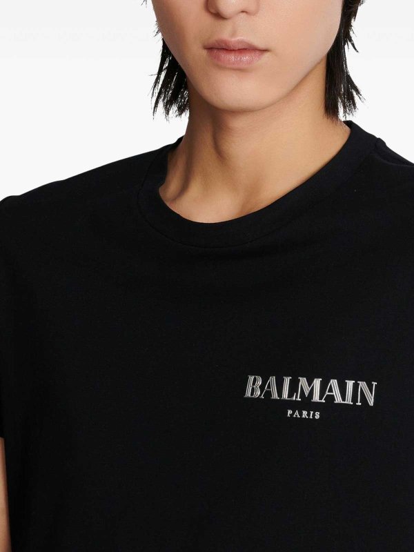 Balmain: T-shirts online - T-Shirt - Noir