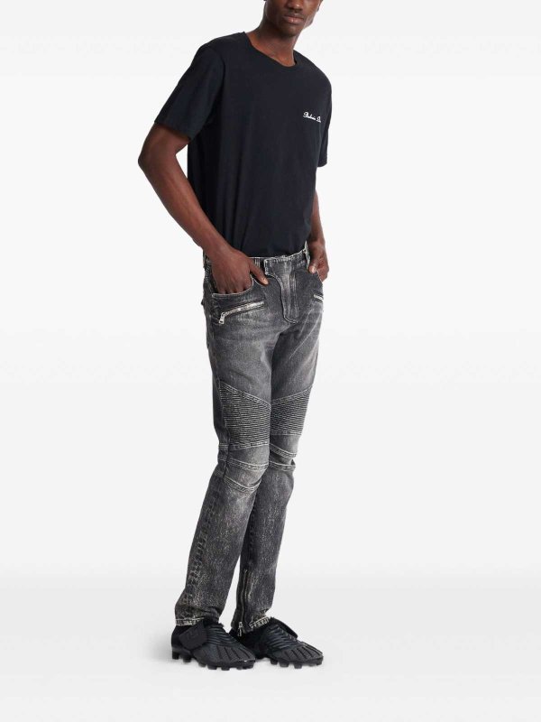 The Best Shops Balmain: Jeans à jambe droite - Jean Droit - Gris