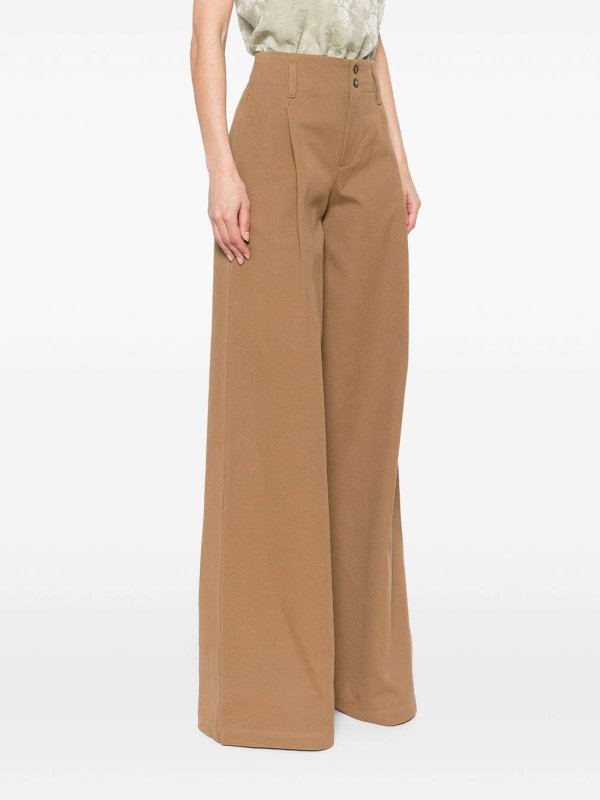 High-Rise Wide-Leg Pants In Cotton Canvas shop online: CHLOE