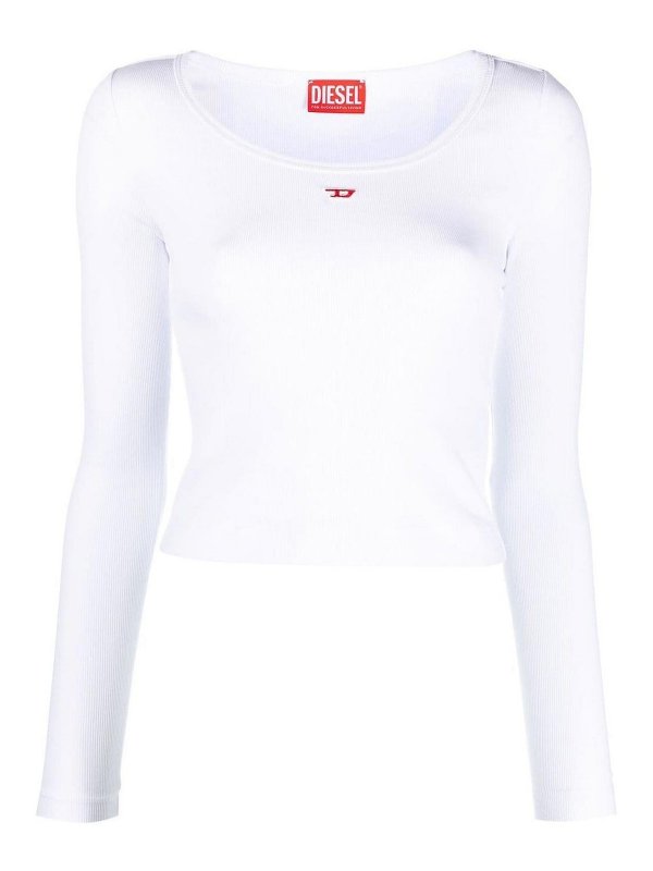 DIESEL: Tops & Tank tops - Ribbed Logo-Patch Top