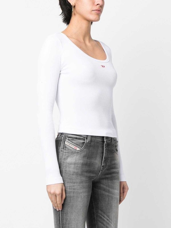 DIESEL: Tops & Tank tops online - Ribbed Logo-Patch Top