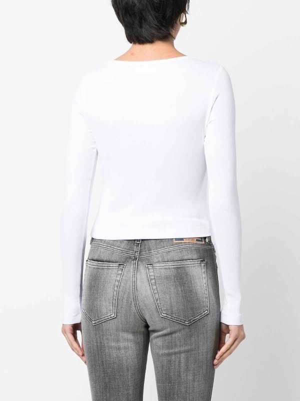 The Best Shops DIESEL: Tops & Tank tops - Ribbed Logo-Patch Top