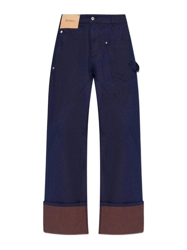 J.W. ANDERSON: bootcut jeans - Turn Up Twisted Workwear Jeans
