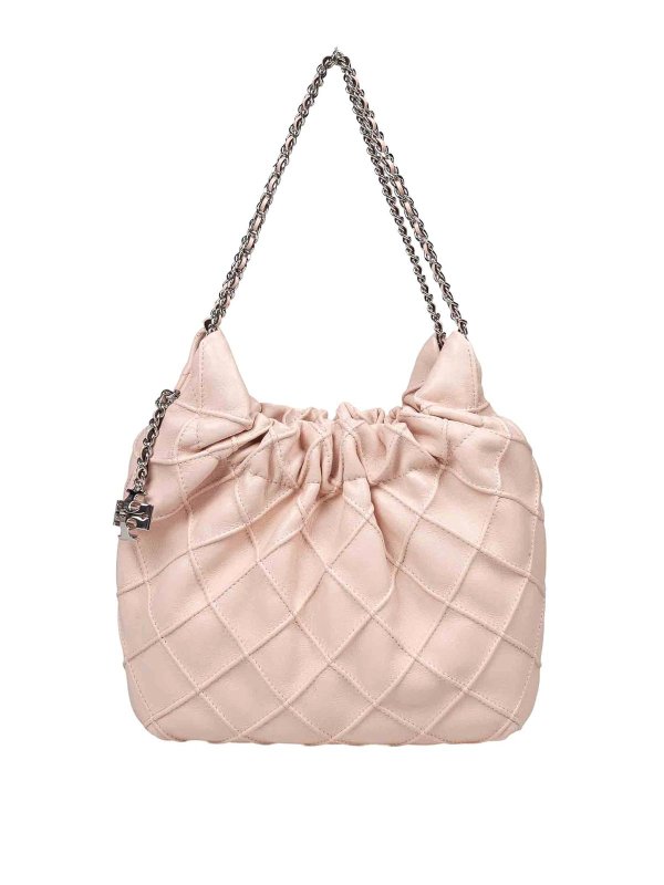 TORY BURCH: cross body bags - Hobe Fleming Mini Bag pink leather