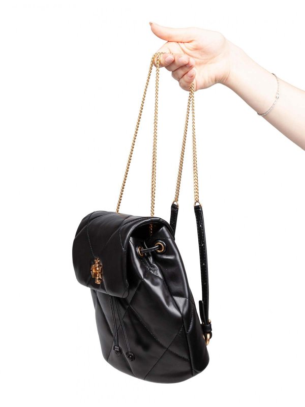 TORY BURCH: backpacks online - Mini Kira Diamond backpack in black leather