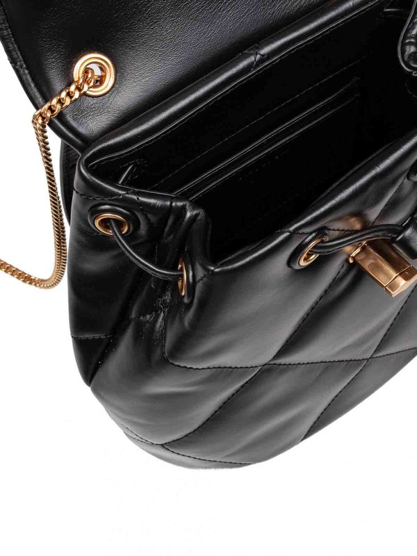 Mini Kira Diamond backpack in black leather shop online: TORY BURCH