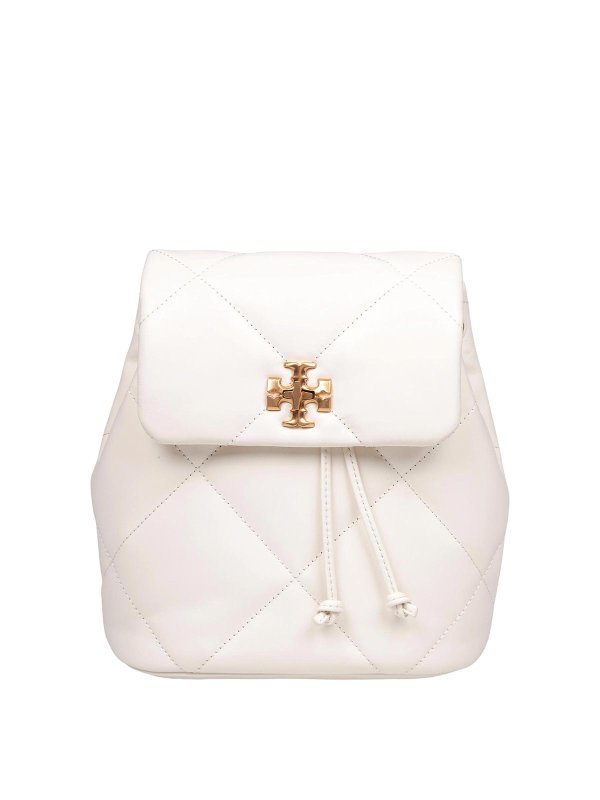 TORY BURCH: backpacks - Mini Kira Diamond backpack in white leather
