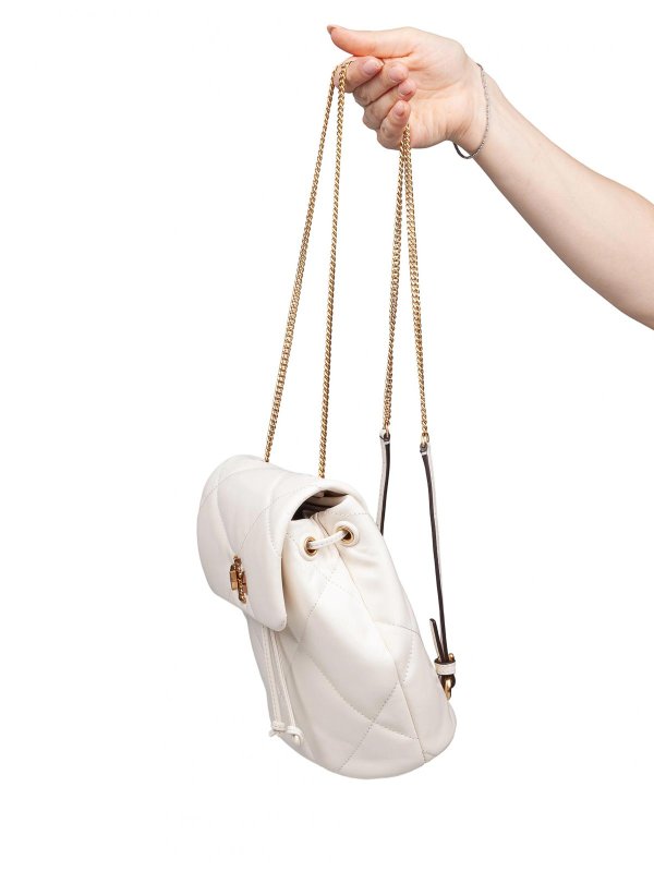 TORY BURCH: backpacks online - Mini Kira Diamond backpack in white leather