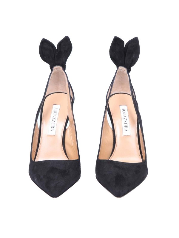 The Best Shops Aquazzura: court shoes - Bow Tie Pump 85 In Camoscio Colore Nero