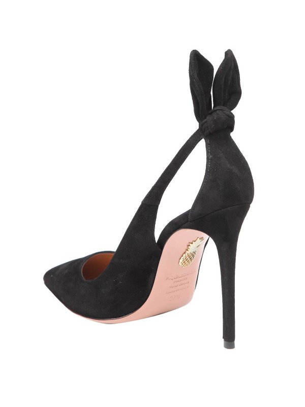 Bow Tie Pump 85 In Camoscio Colore Nero shop online: Aquazzura