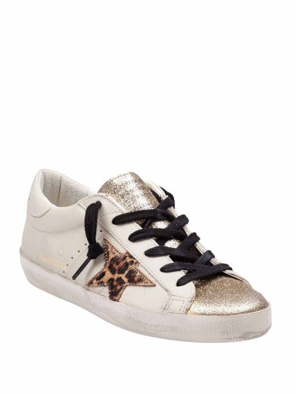 GOLDEN GOOSE: trainers online - Super star sneakers in glitter gold