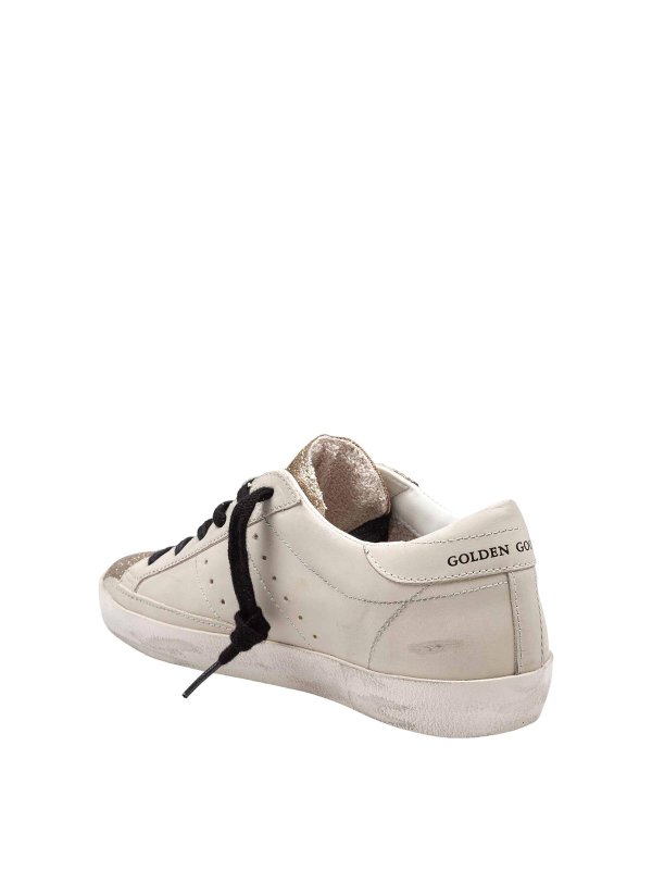 Super star sneakers in glitter gold shop online: GOLDEN GOOSE