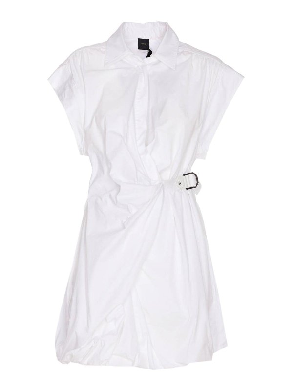 Pinko: knee length dresses - White Gene Dress
