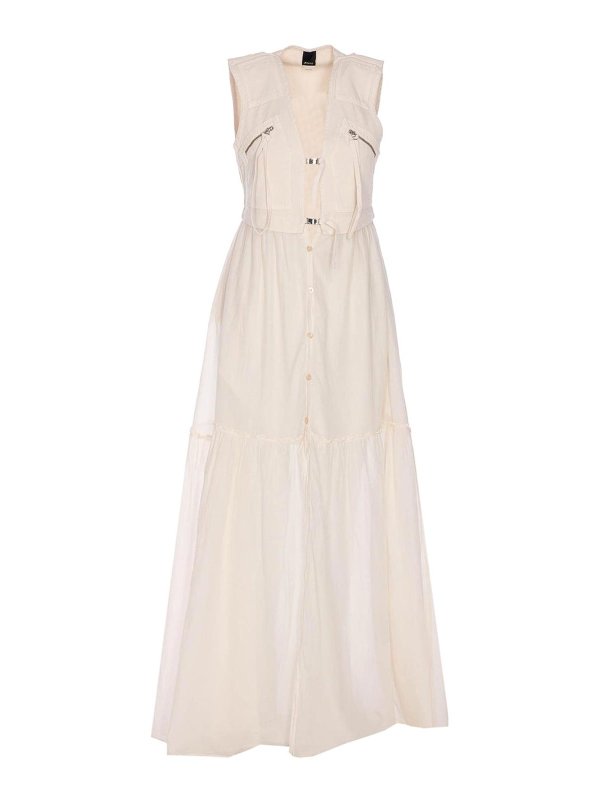 Pinko: knee length dresses - White Andres Dress