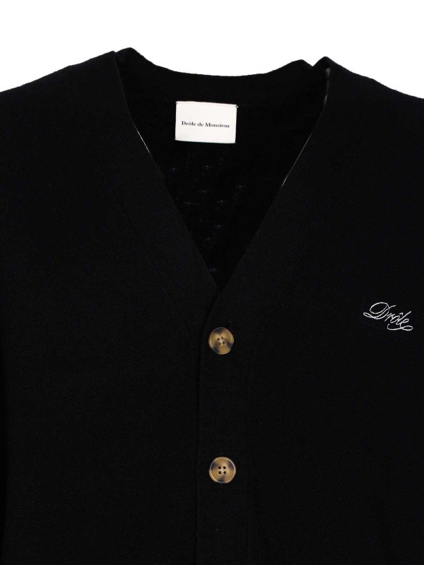 Black Cardigan With Buttons Closure shop online: DRÔLE DE MONSIEUR