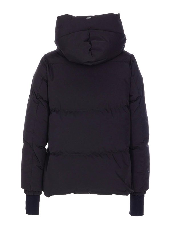 HERNO: padded jackets online - Black Short Down Jacket With Zip Closure