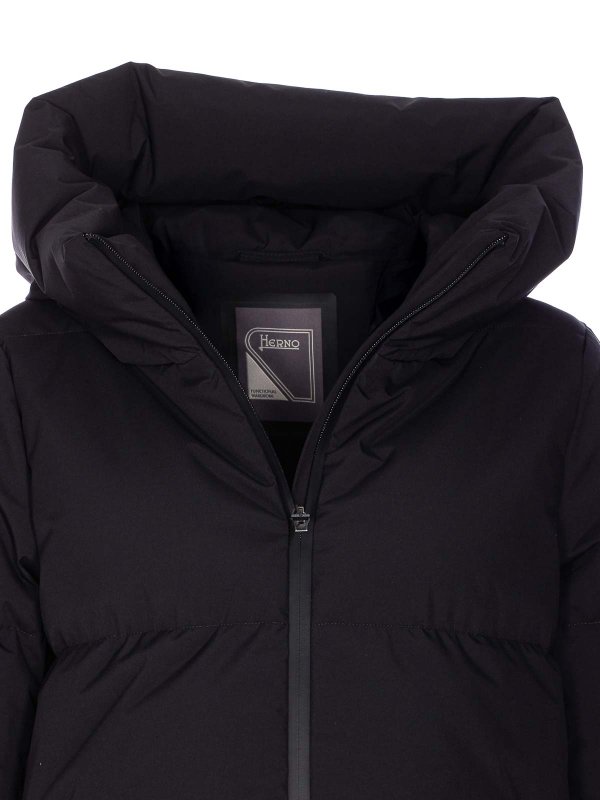 Black Short Down Jacket With Zip Closure shop online: HERNO