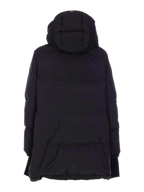HERNO: padded jackets online - Black Copped Down Jacket