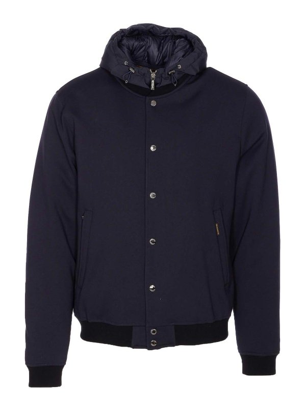MOORER: padded jackets - Dark Blue Callum Down Jacket