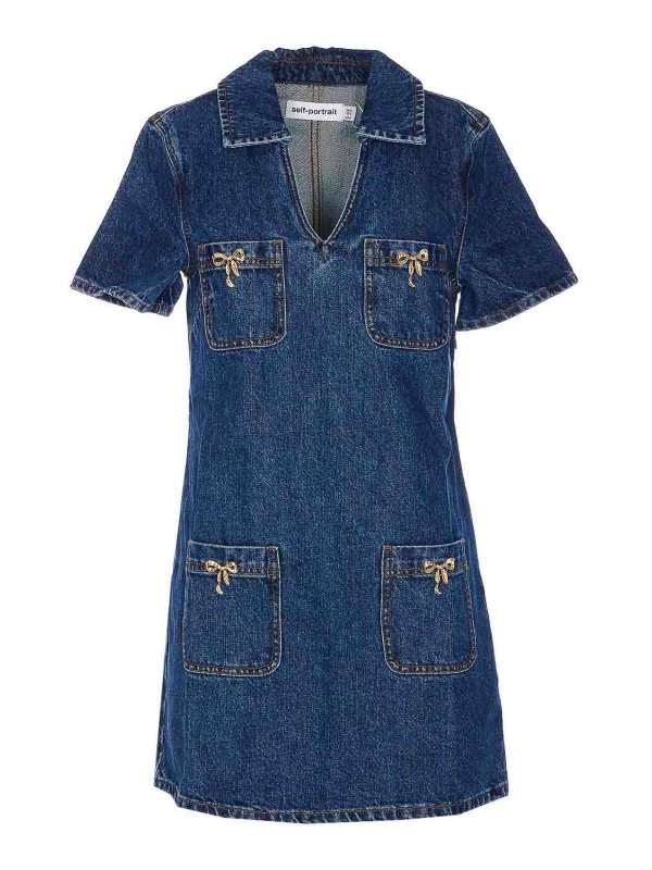 Self Portrait: Vestidos cortos - Vestido Corto - Azul