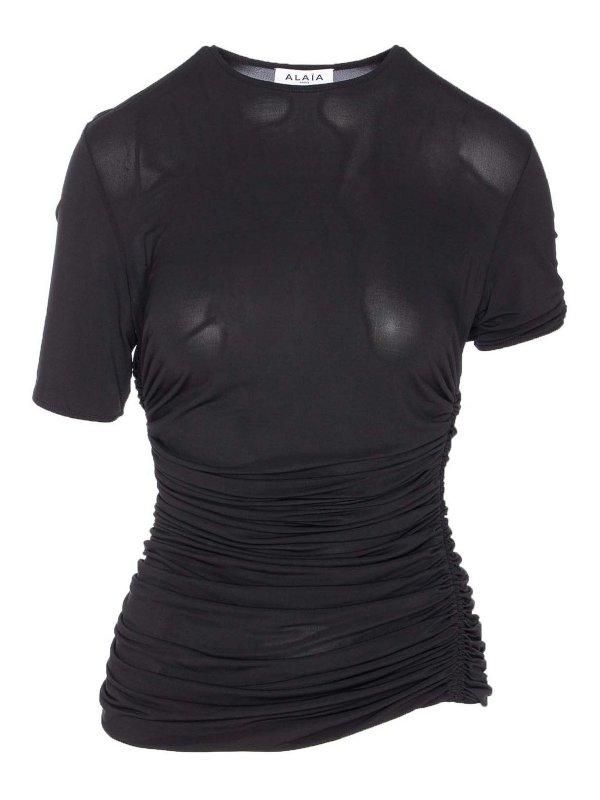 Alaïa: t-shirts - Jersey T-Shirt