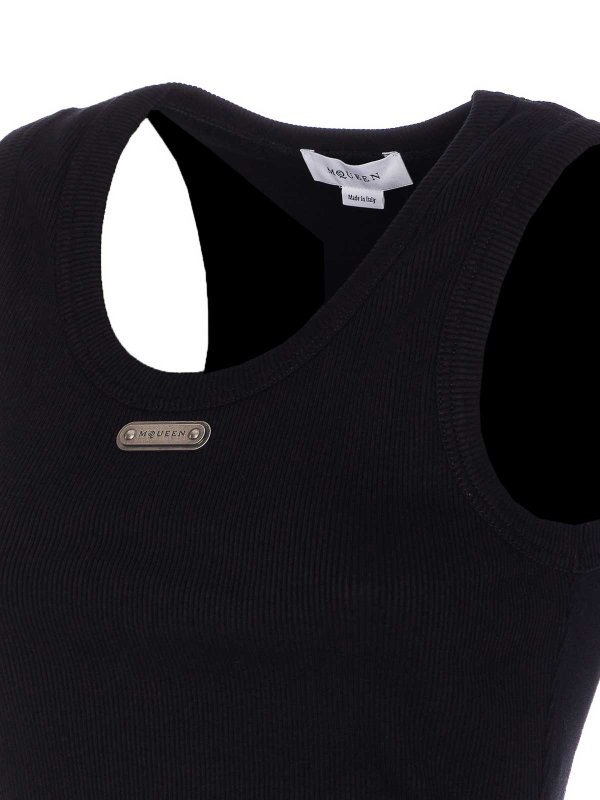 The Best Shops ALEXANDER MCQUEEN: Tops & Tank tops - Mcqueen Black Logo Top