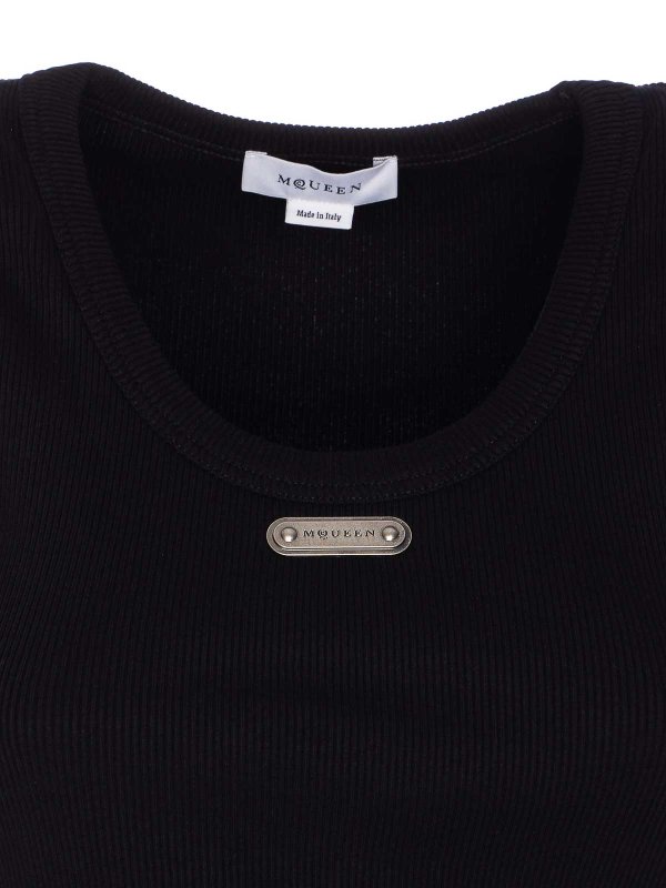 Mcqueen Black Logo Top shop online: ALEXANDER MCQUEEN