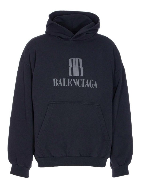 BALENCIAGA: Sweatshirts & Sweaters - Faded Black Medium Hoodie