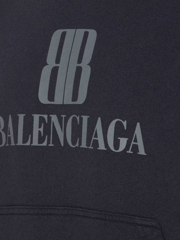 The Best Shops BALENCIAGA: Sweatshirts & Sweaters - Faded Black Medium Hoodie