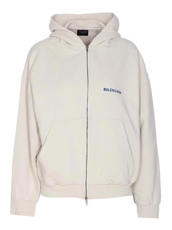 BALENCIAGA: Sweatshirts & Sweaters - Logo Zip Hoodie