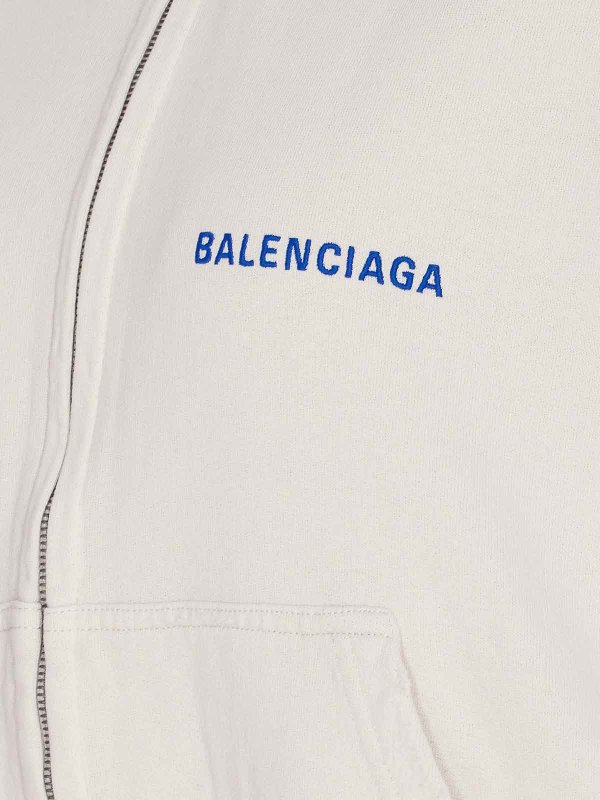 The Best Shops BALENCIAGA: Sweatshirts & Sweaters - Logo Zip Hoodie