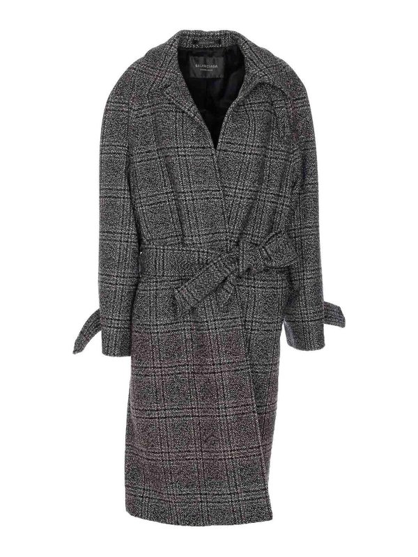 BALENCIAGA: short coats - Balenciga Grey One Layer Coat